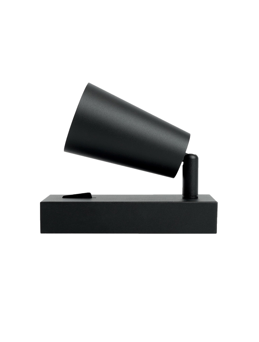 Настенный встраиваемый светильник 1xGU10, IP20, чёрный, LUMINALED