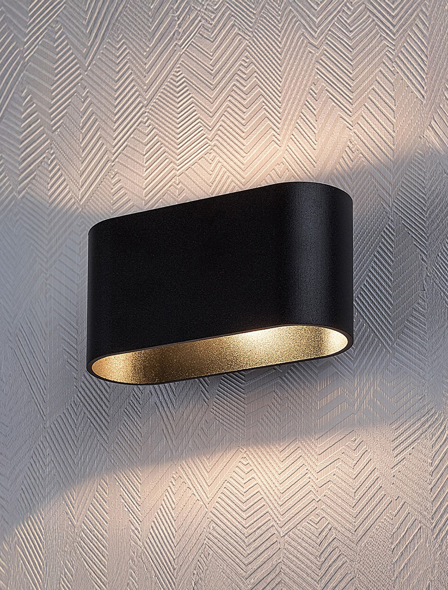 Настенный светильник 1xG9, 160×80 мм, IP20, чёрный, LUMINALED