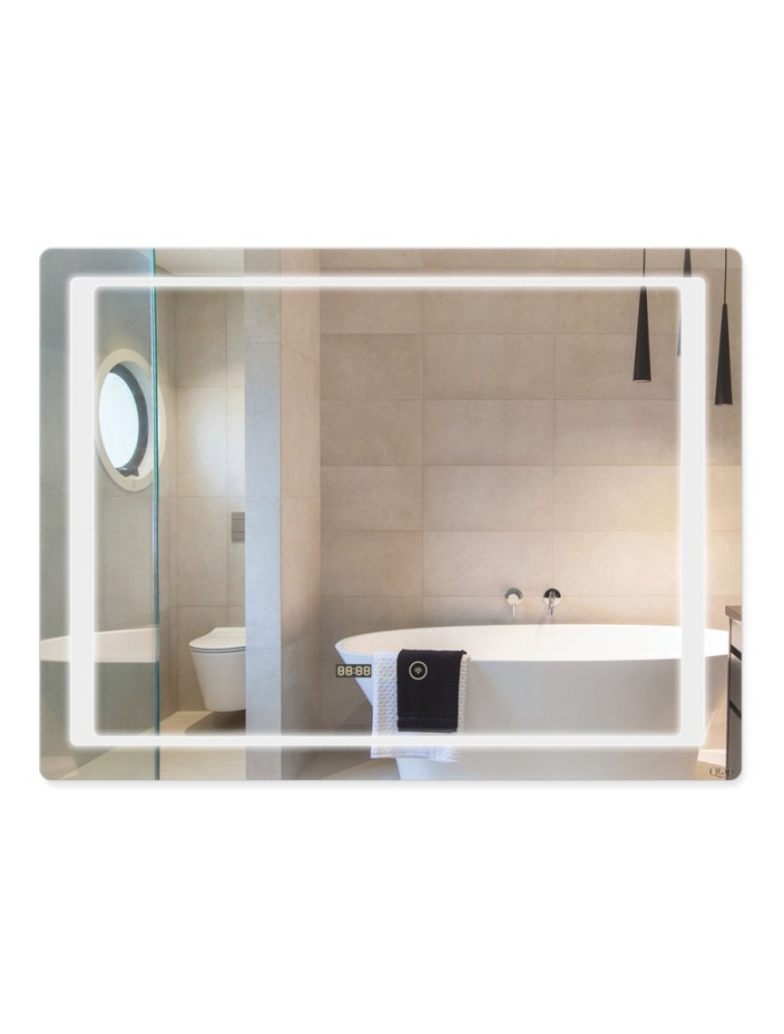 Oglindă baie LED, aurie, 50x70 cm.