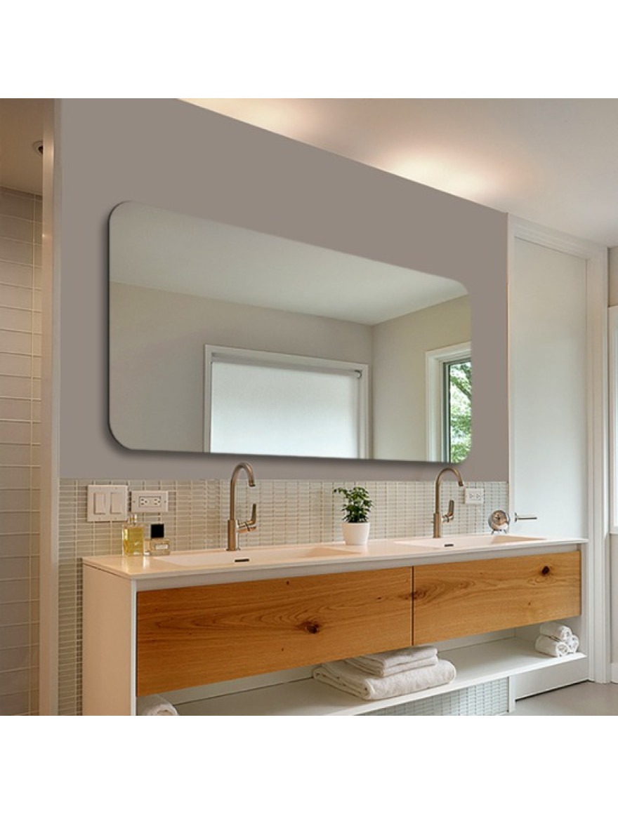 Oglindă baie, aurie, 60x80 cm.