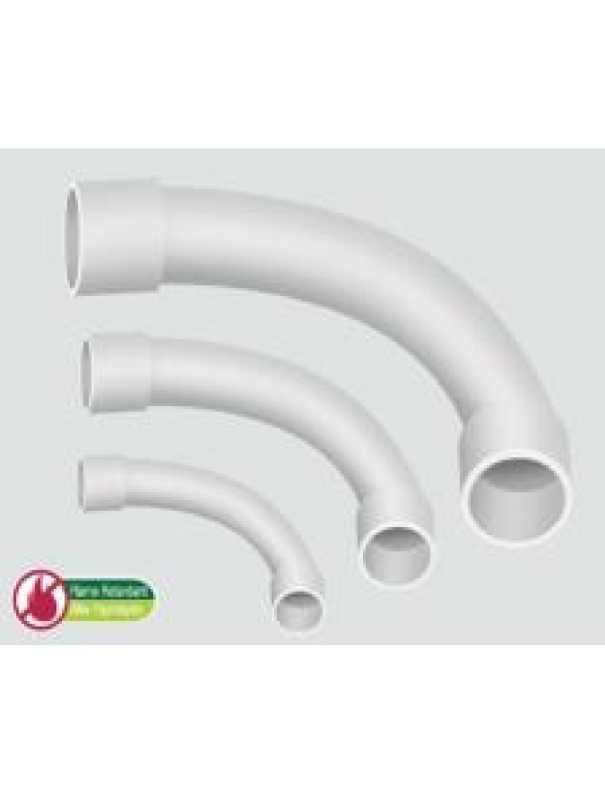 Cot pentru teava PVC 90° 16mm alb MUTLUSAN