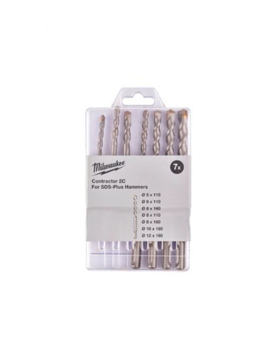 Set burghie beton Milwaukee CONTRACTOR SDS-Plus 5/5/6/8Х110 6/8/10/12Х160mm 4932471244