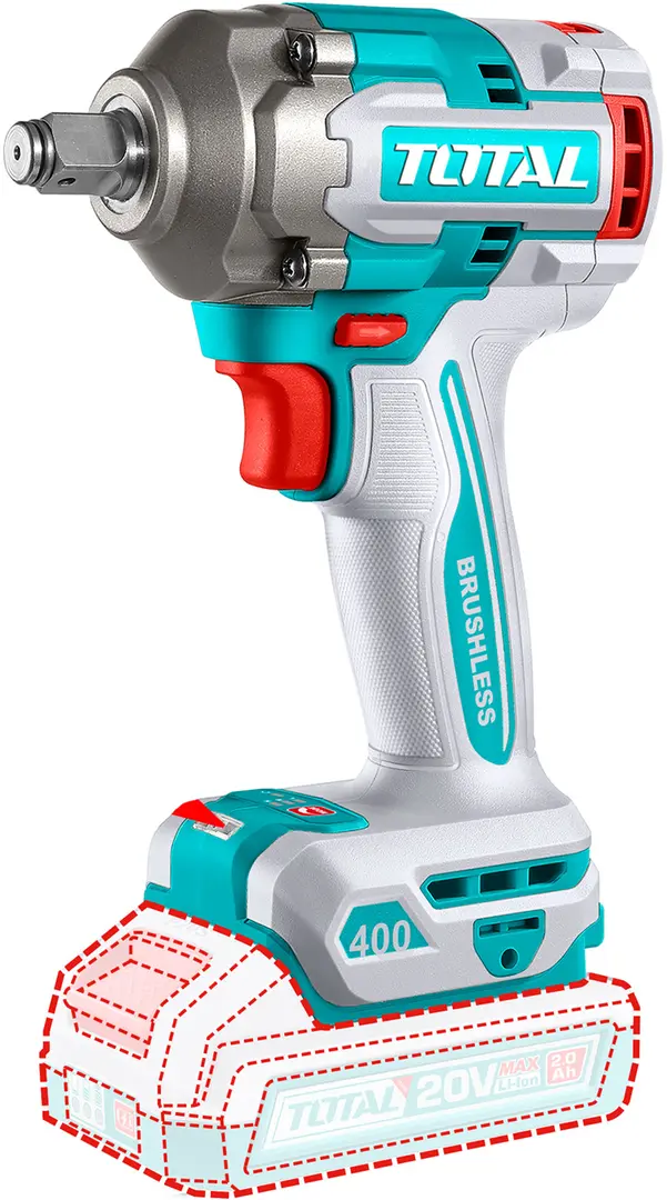 Ударный шуруповёрт с аккумулятором 20 В, 2 А·ч, 285 Н·м, TOTAL TIRLI2028