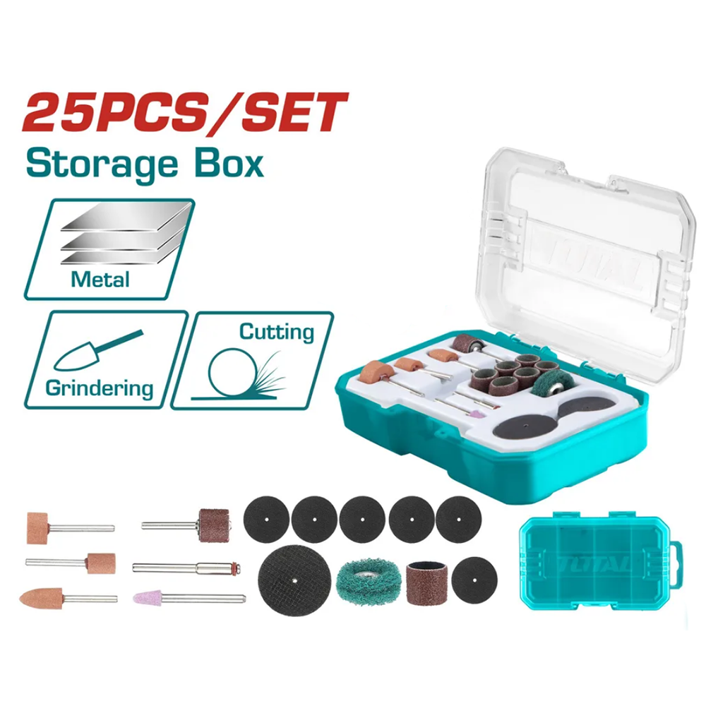 Набор аксессуаров для шлифмашины прямой 25шт. Total TAKMG5024