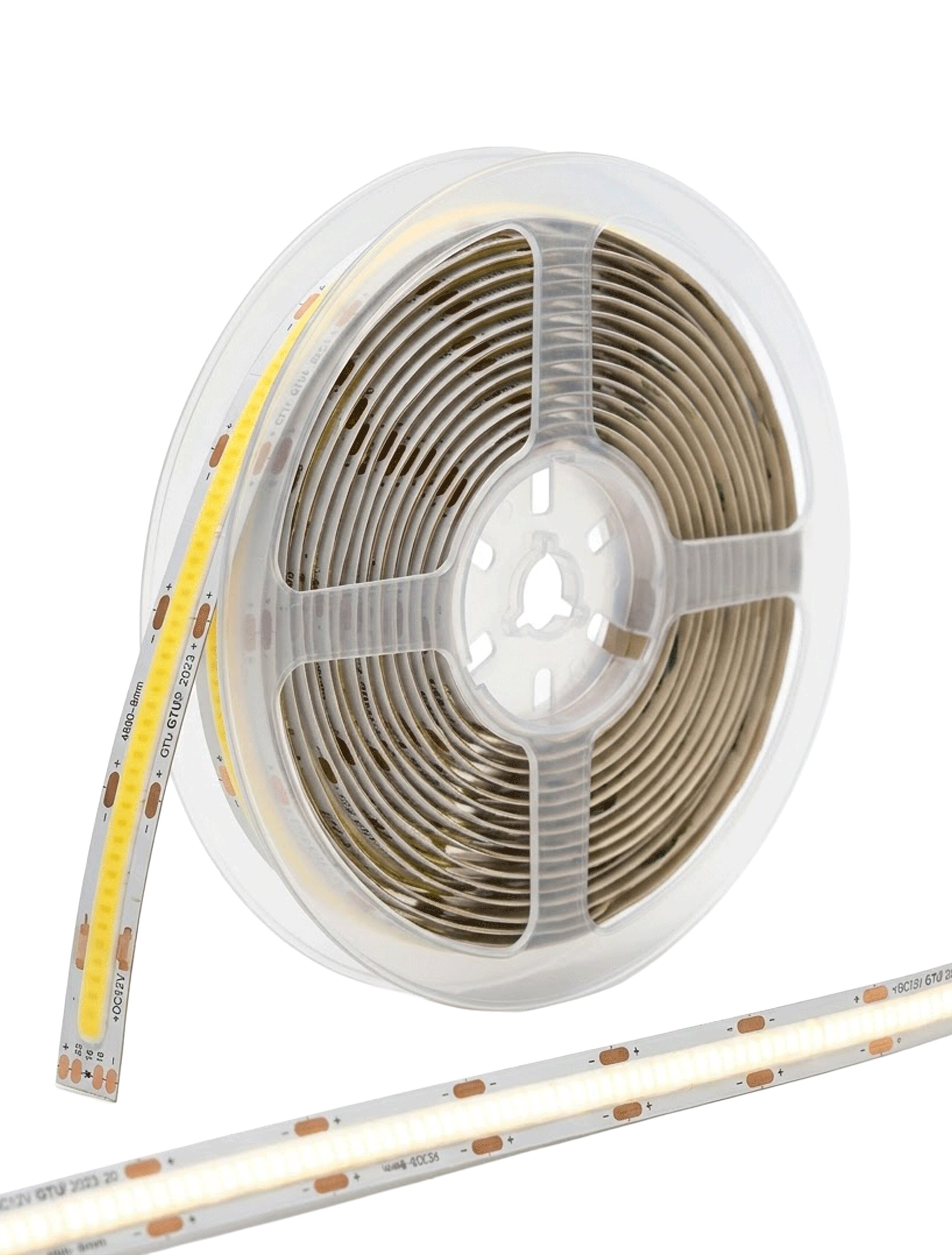 Светодиодная лента COB 640leds, 12В, 12Вт/м, 12мм, синяя подложка, RGB+6500K, 5м, IP20