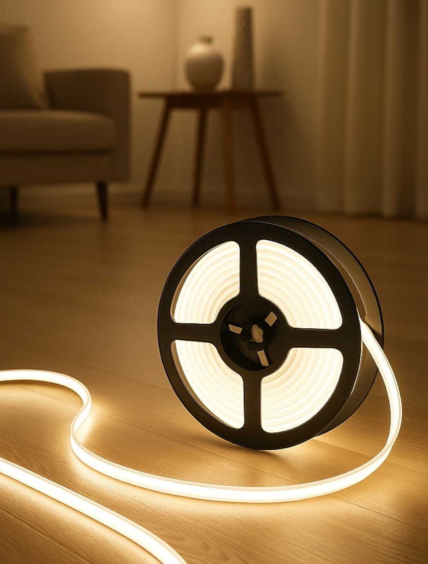 Bandă LED COB 576leds,220V,10w/m,8mm,4000K,50m/roll,IP65,no bridge rectifier