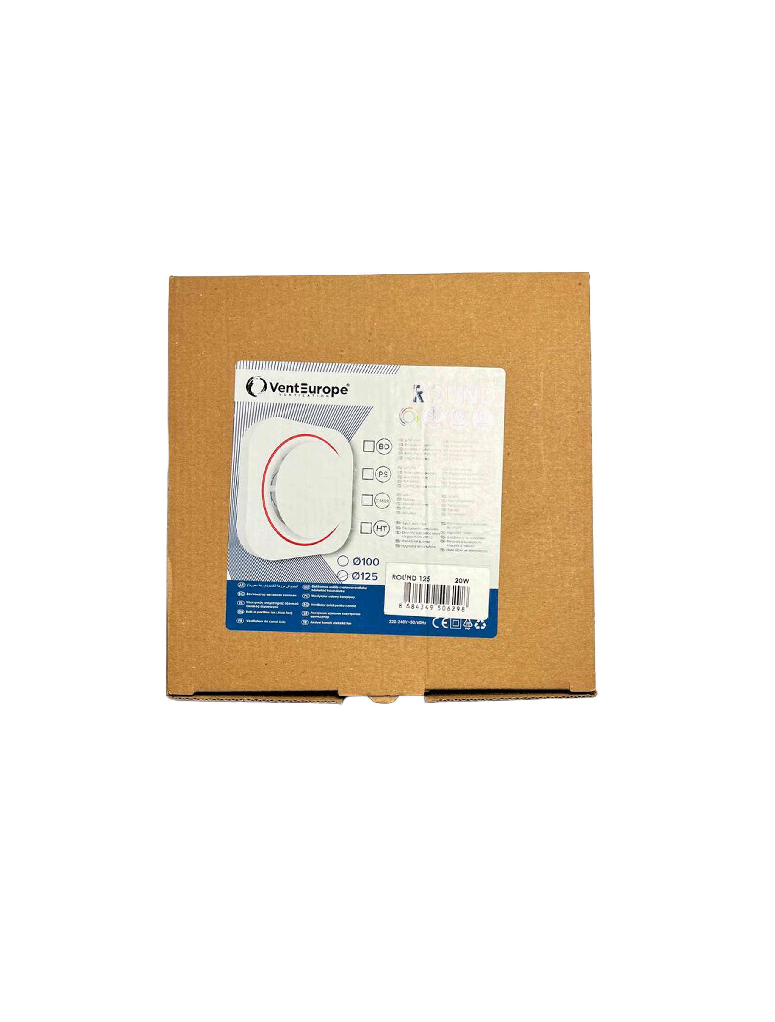 Осевой вытяжной вентилятор VentEurope ROUND 125, белый