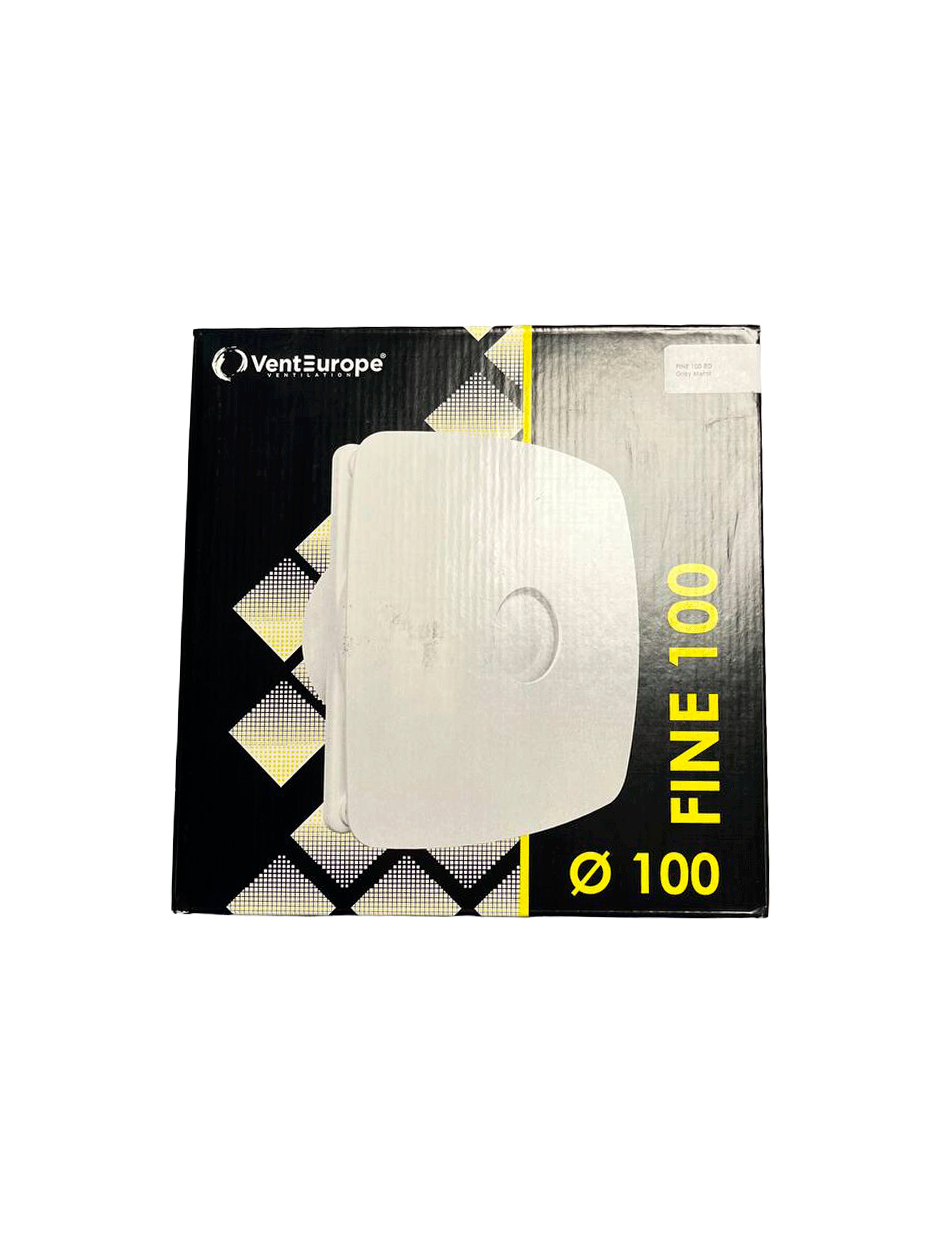 Ventilator evacuare design cu supapă VentEurope FînE 100 BD Gray Metal
