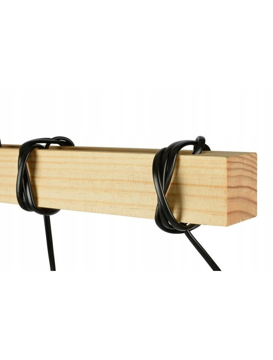 Lustra 3XE27 negru+lemn S6950-3 Luminaled