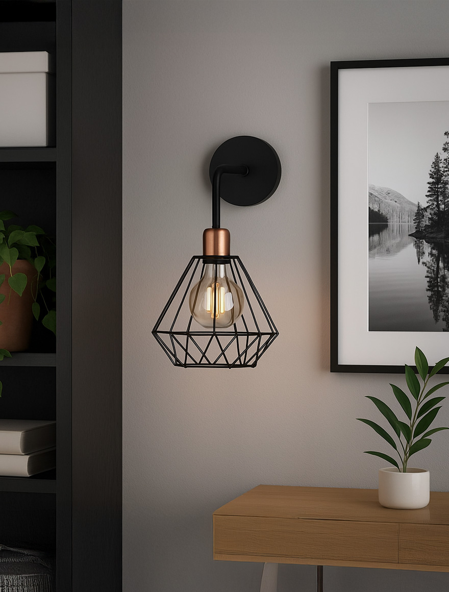 Aplică 1XE27 neagră S6930-1W Luminaled