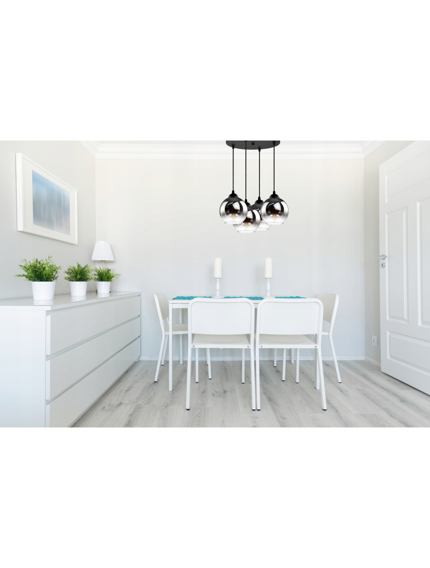 Lustră 4XE27 negru+fume S6911-4 Luminaled