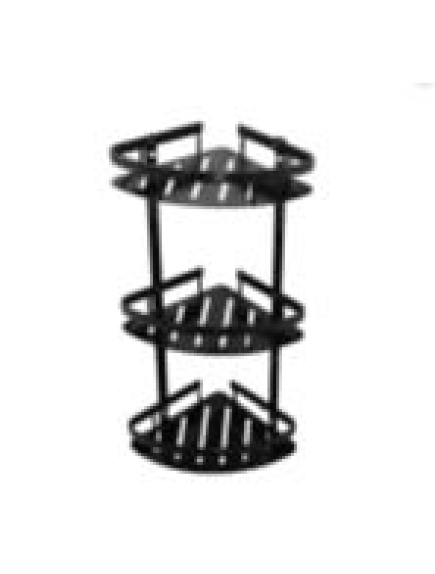 40273B Raft baie de colț 3 nivele 225x225mm Inox negru