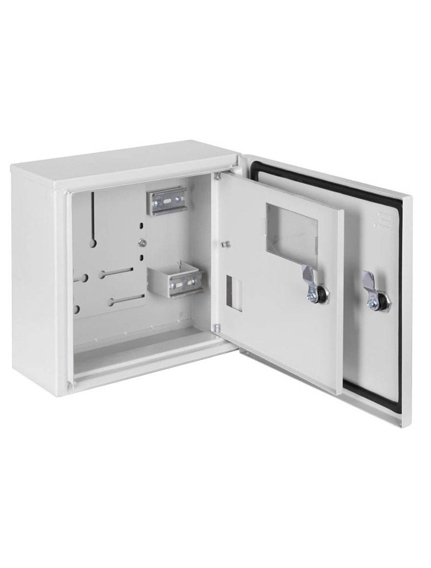 Электрический щит. Металлический. Открытый (bzum) для однофазного счетчика с 2 дверцами e.mbox.pro.n.f1.4 IP54, 4 модуля