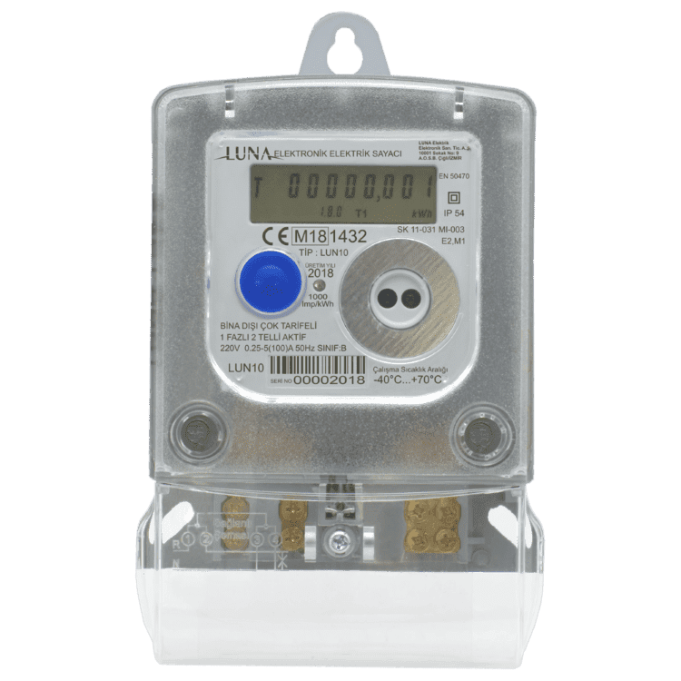 Однофазный счетчик LUN10F 220 В 0,25-5(100) А (многотарифный) 19788