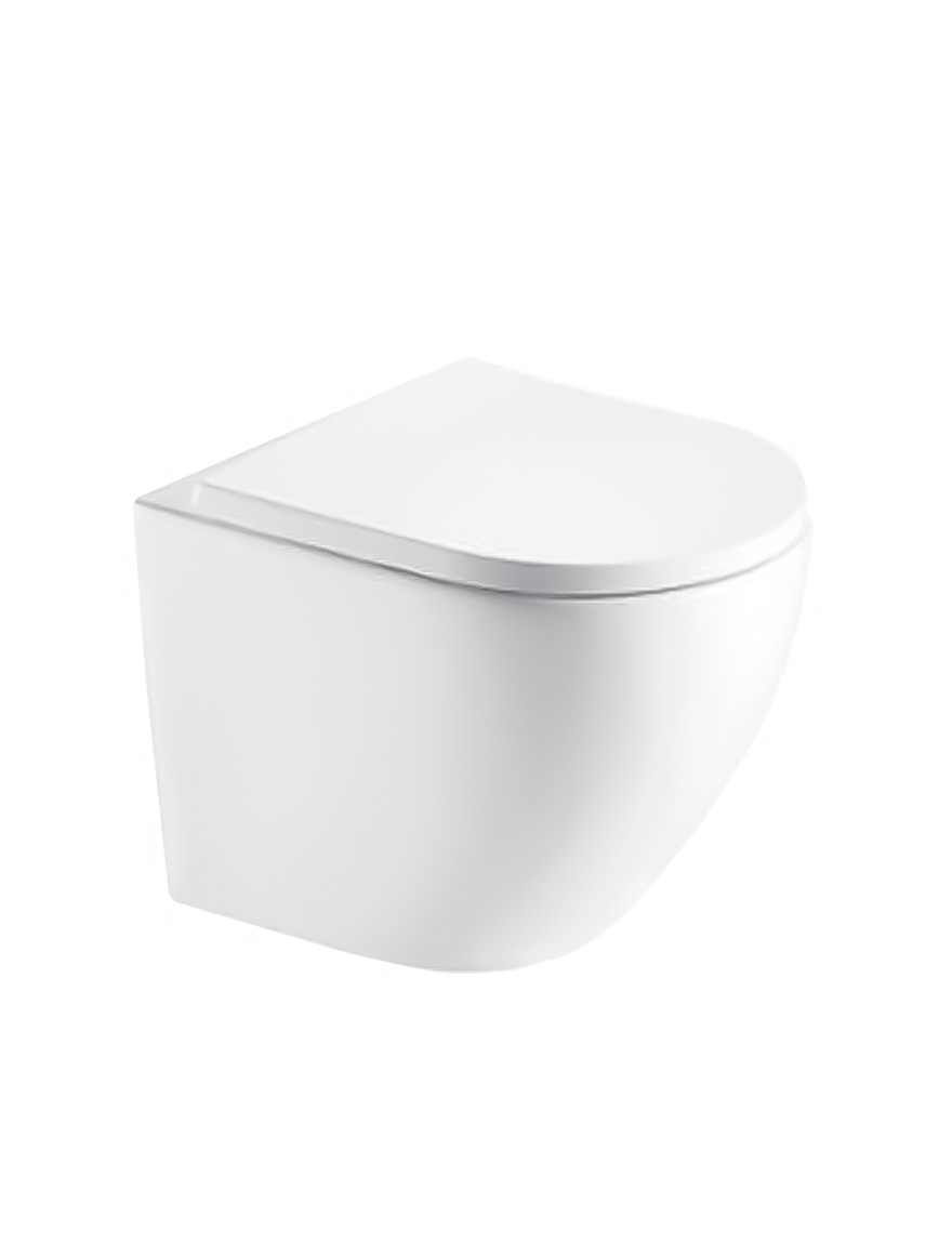 Closet suspendat ROUND capac cu microlift alb 49x37 cm