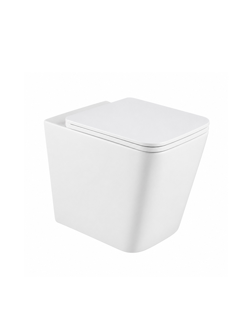 УНИТАЗ ПОДВЕСНОЙ ROMSTAL SQUARE, БЕЗОБОДКОВЫЙ, СИДЕНИЕ МИКРОЛИФТ, БЕЛЫЙ 49x34 cm