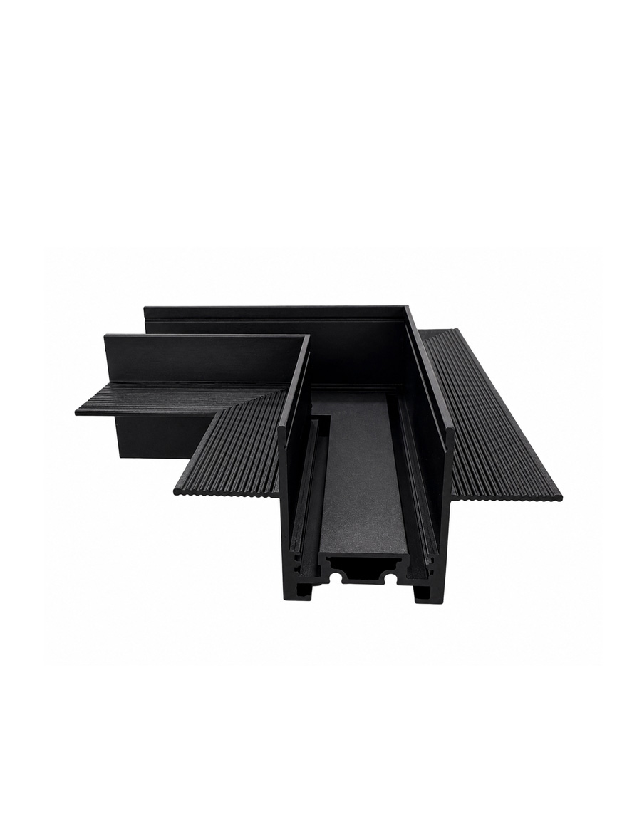 Conector tip L 90 p/u șină magnetică încorporată Ultra Thin NEGRU