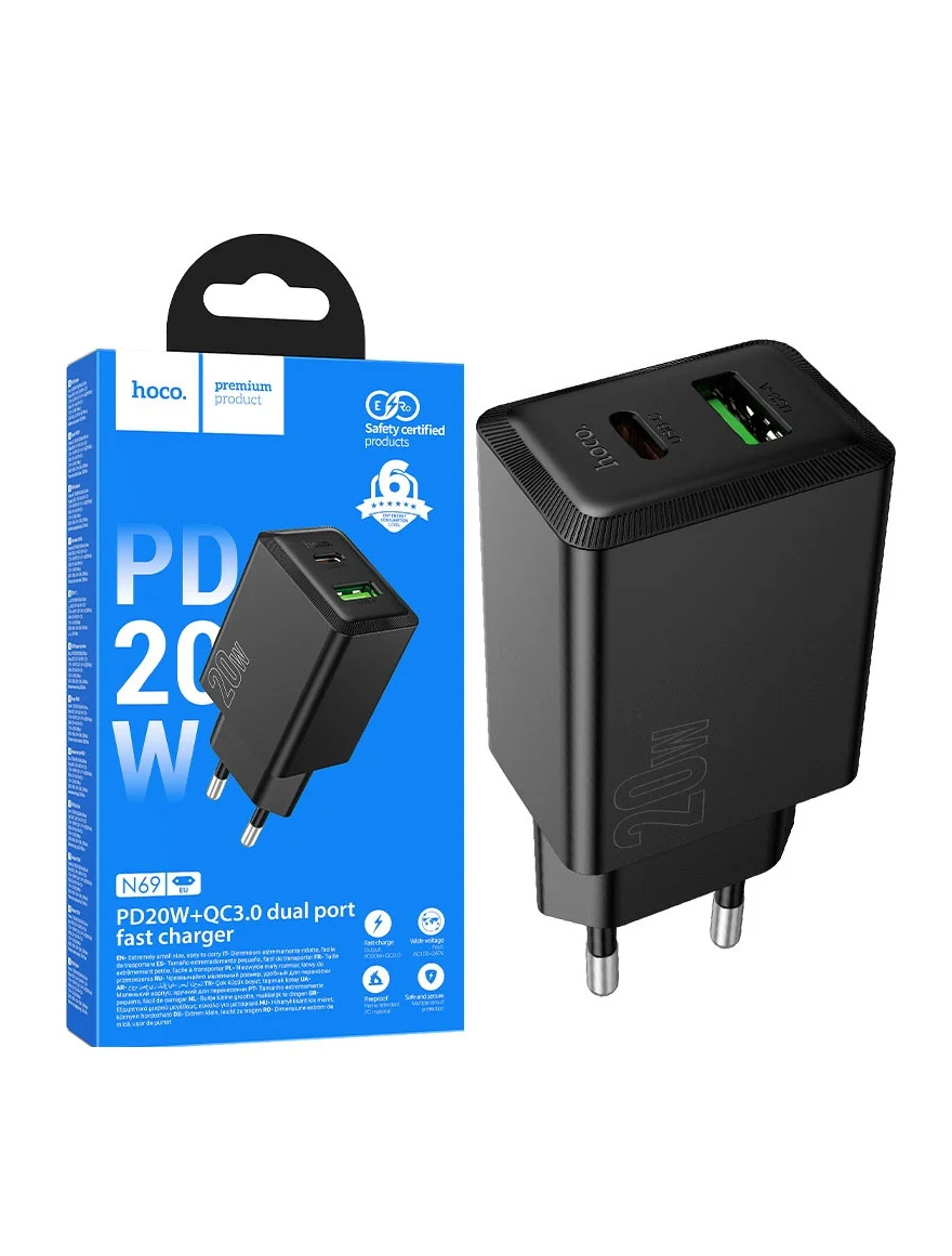 Încărcător 220V 1 USB 1 Hoco TypeC Fast Charge N28
