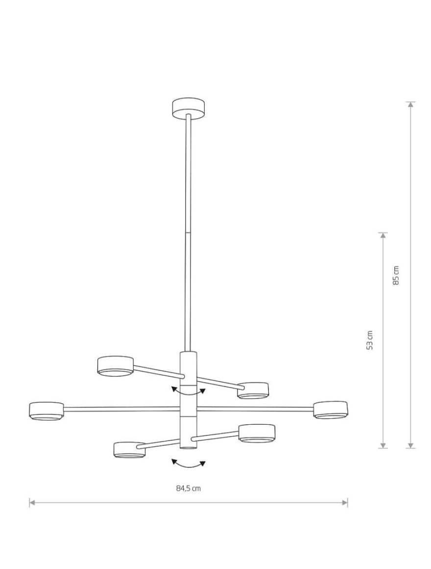 Lustră 6*GX53 850mm albă LUMINALED