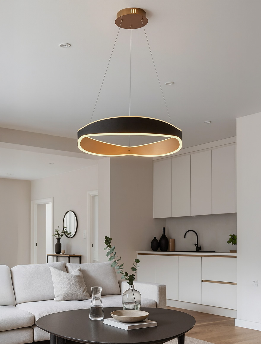 Lustra Led MERENDE 57W 3000K D60 negru+cafea LUCEA