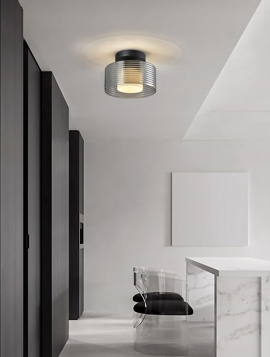 Lustră VG D200 H100 1xE27 negru+fume VC41969A-1BK Luminaled
