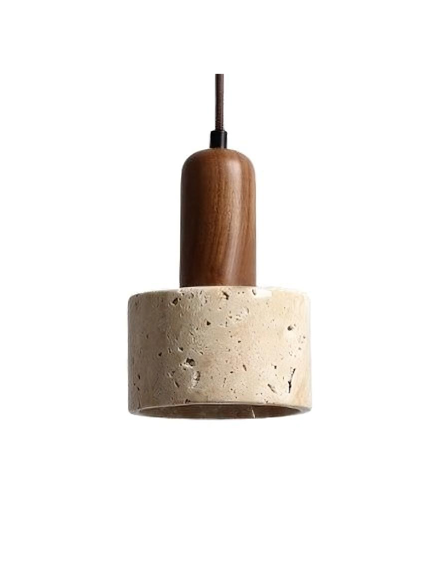 Suspensie VG D120 H160 1xGU10 lemn+piatră travertîn VP41942-1 Luminaled
