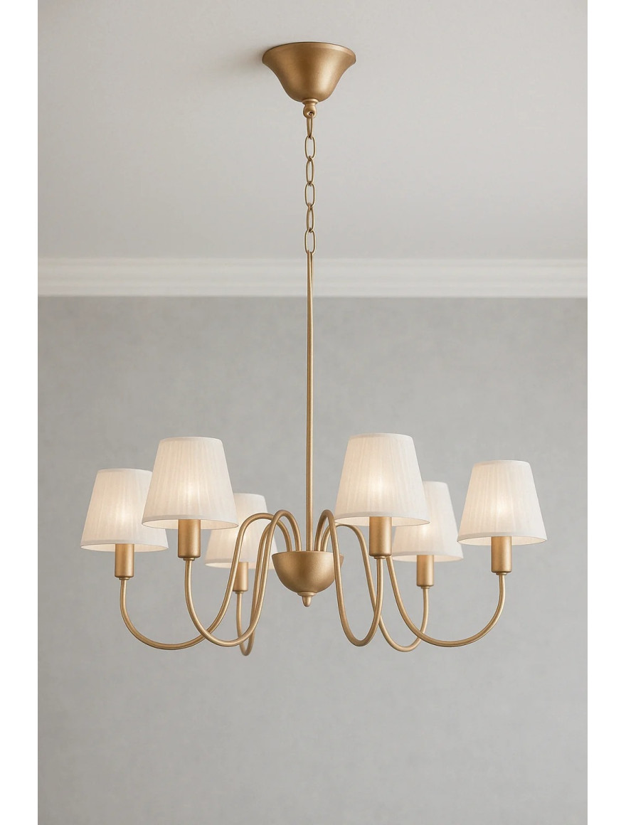 Lustră CANTO 6XG9 alb+aur Faneurope