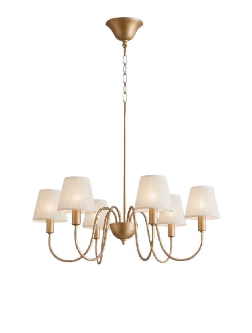 Lustră CANTO 6XG9 alb+aur Faneurope