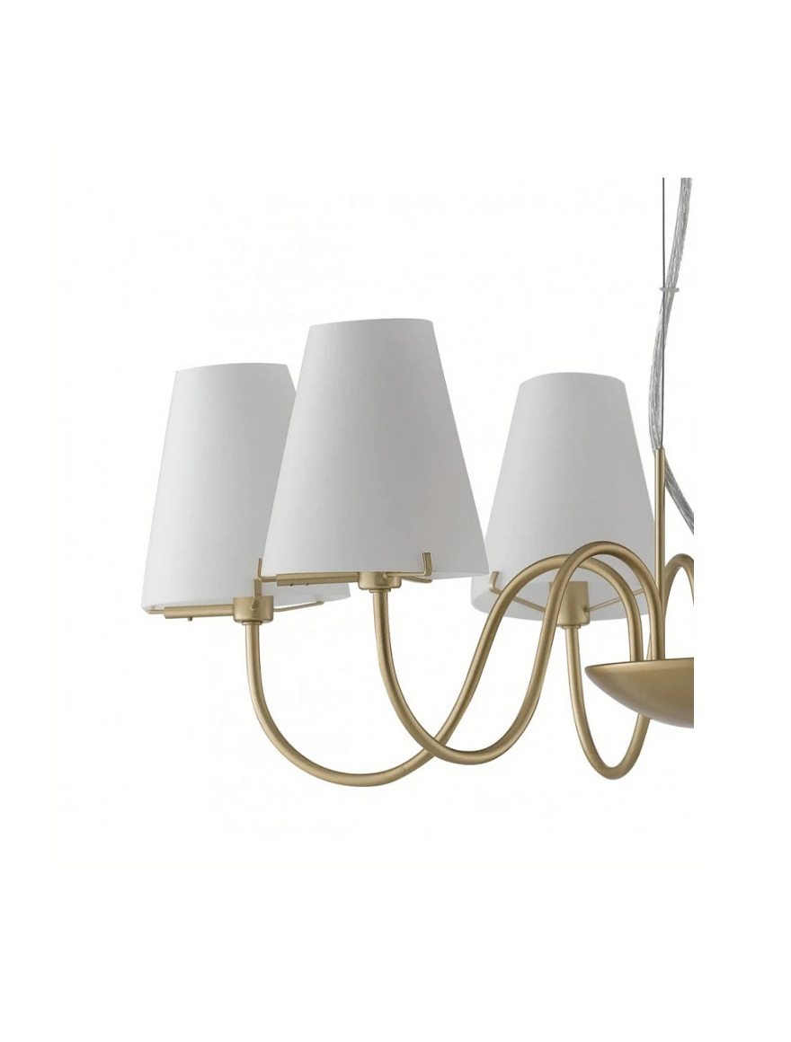 Lustră CANTO 6XG9 alb+aur Faneurope