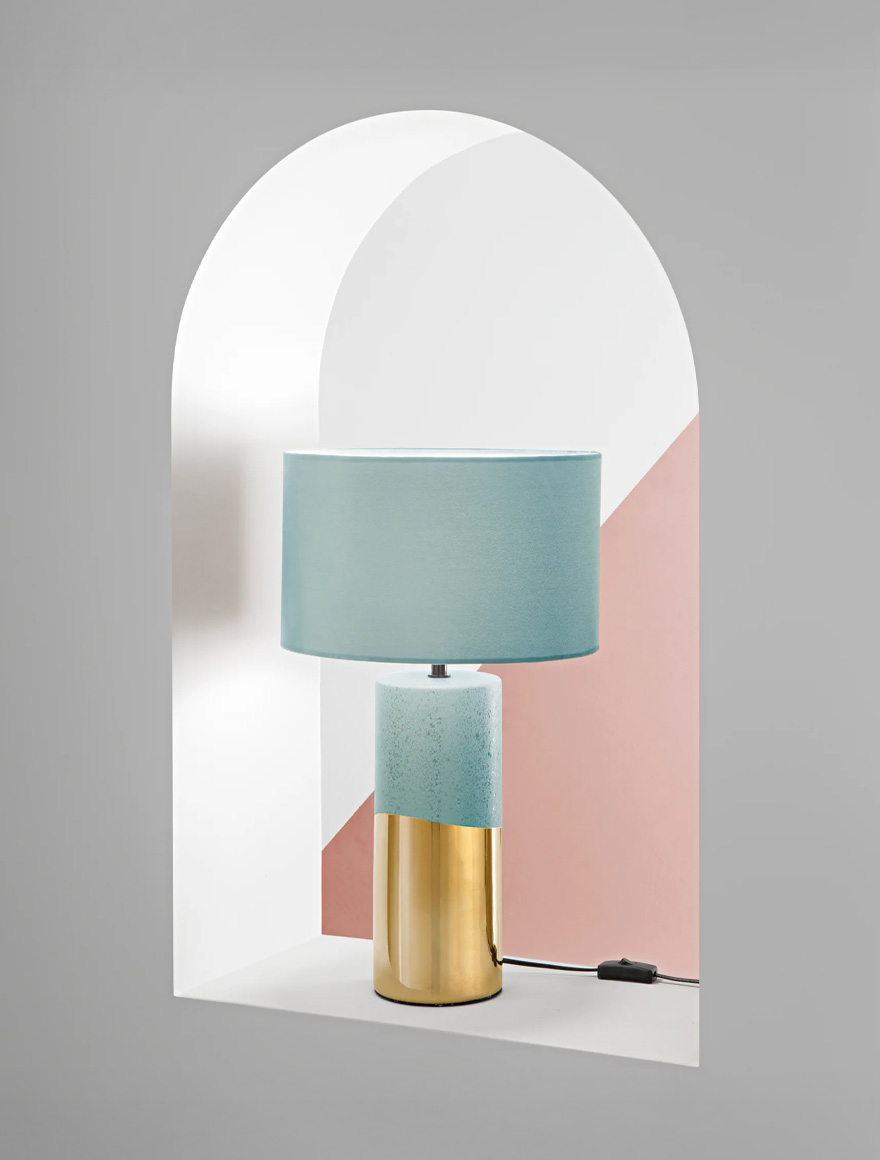 Настольная лампа TATAKA 1xE27, бирюзовая, Faneurope