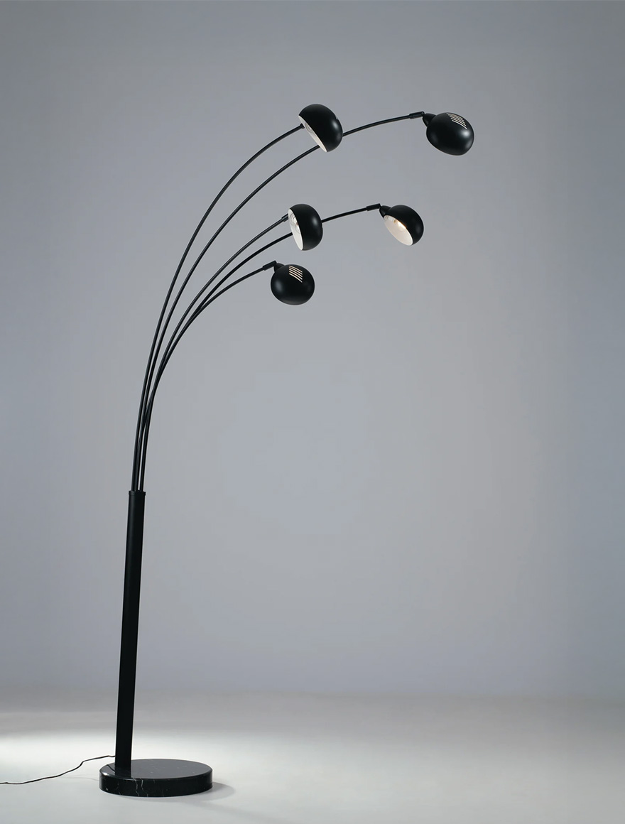 Торшер ERACLE 5xE14, чёрный, Faneurope