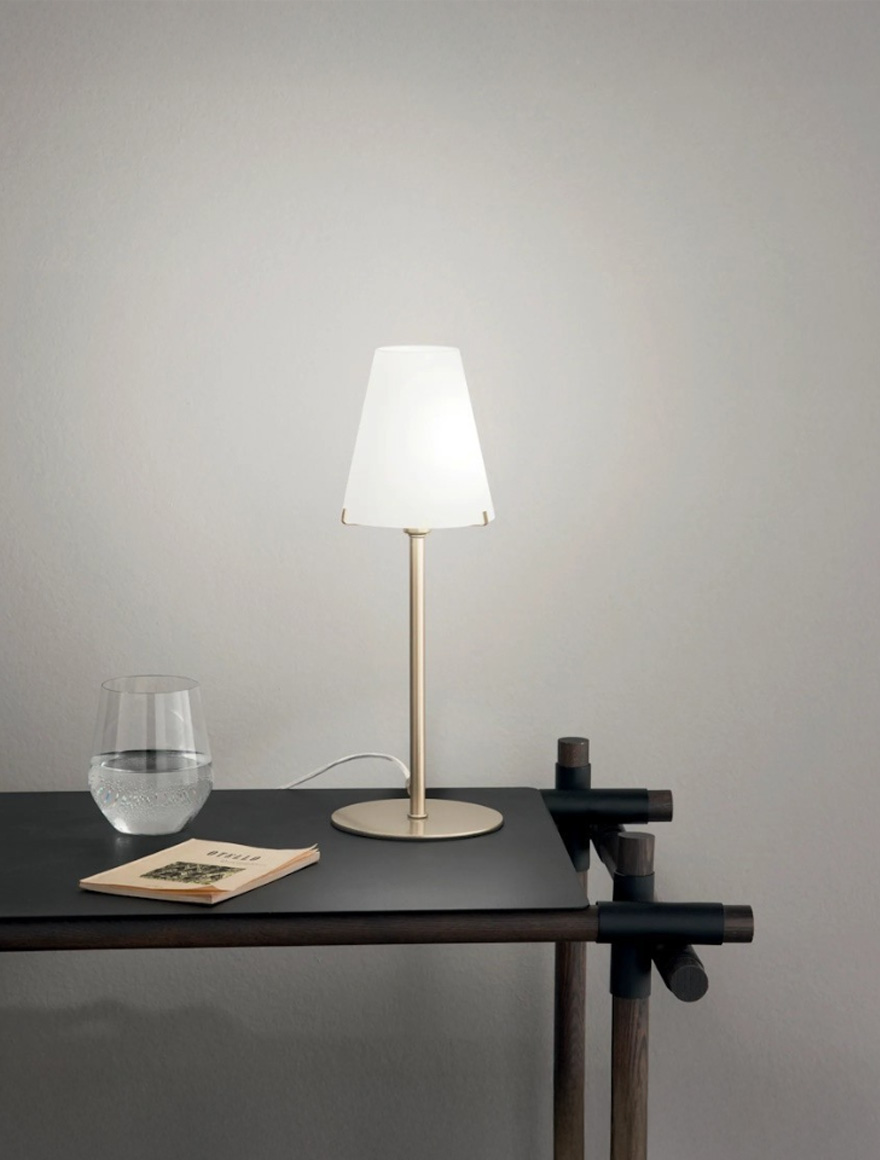 Настольная лампа CANTO 1xG9, бело-золотая, Faneurope