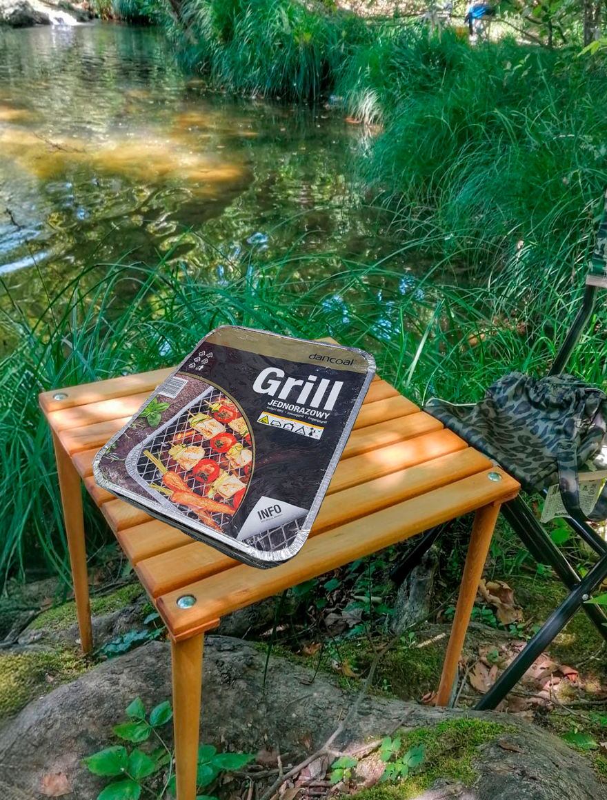 950322 Mini-grill de unica folosinta cu carbune de inalta calitate