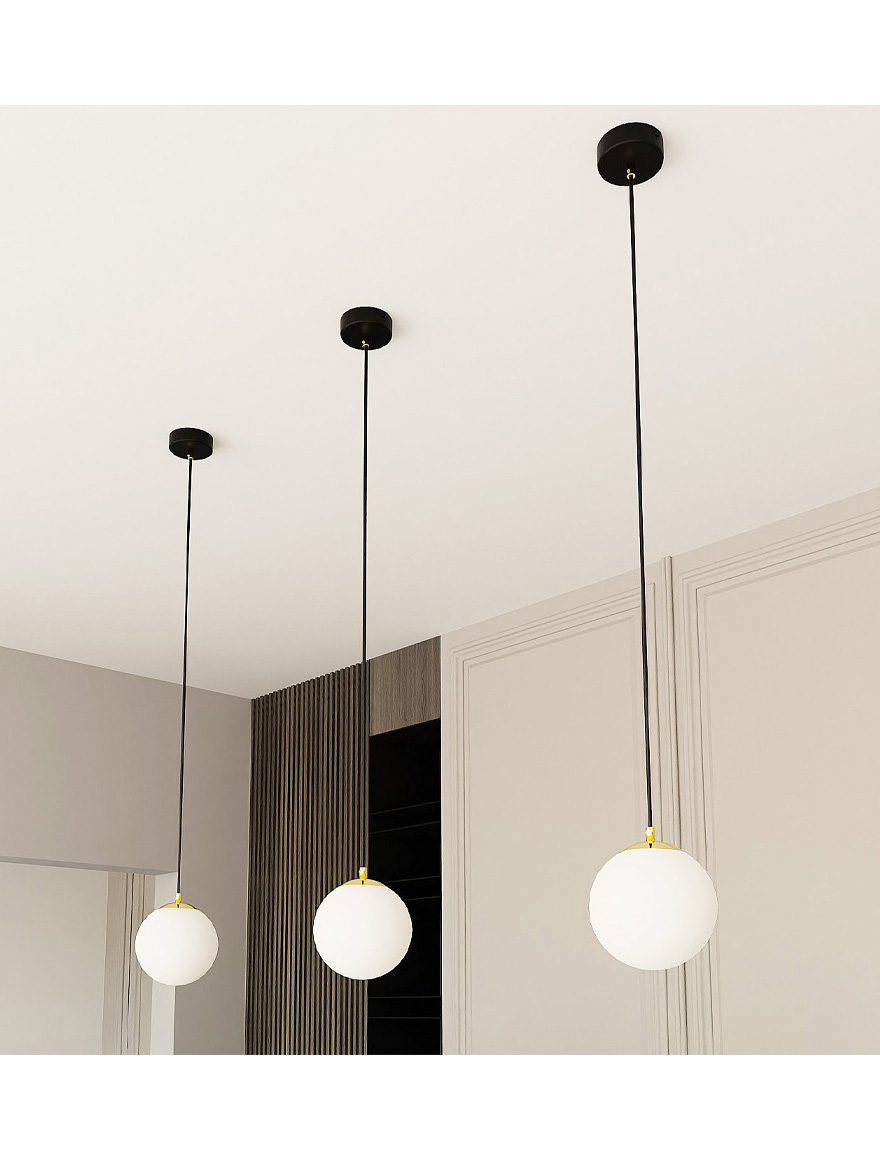 Suspensie ROYAL 1XE14 negru+opal EMIBIG