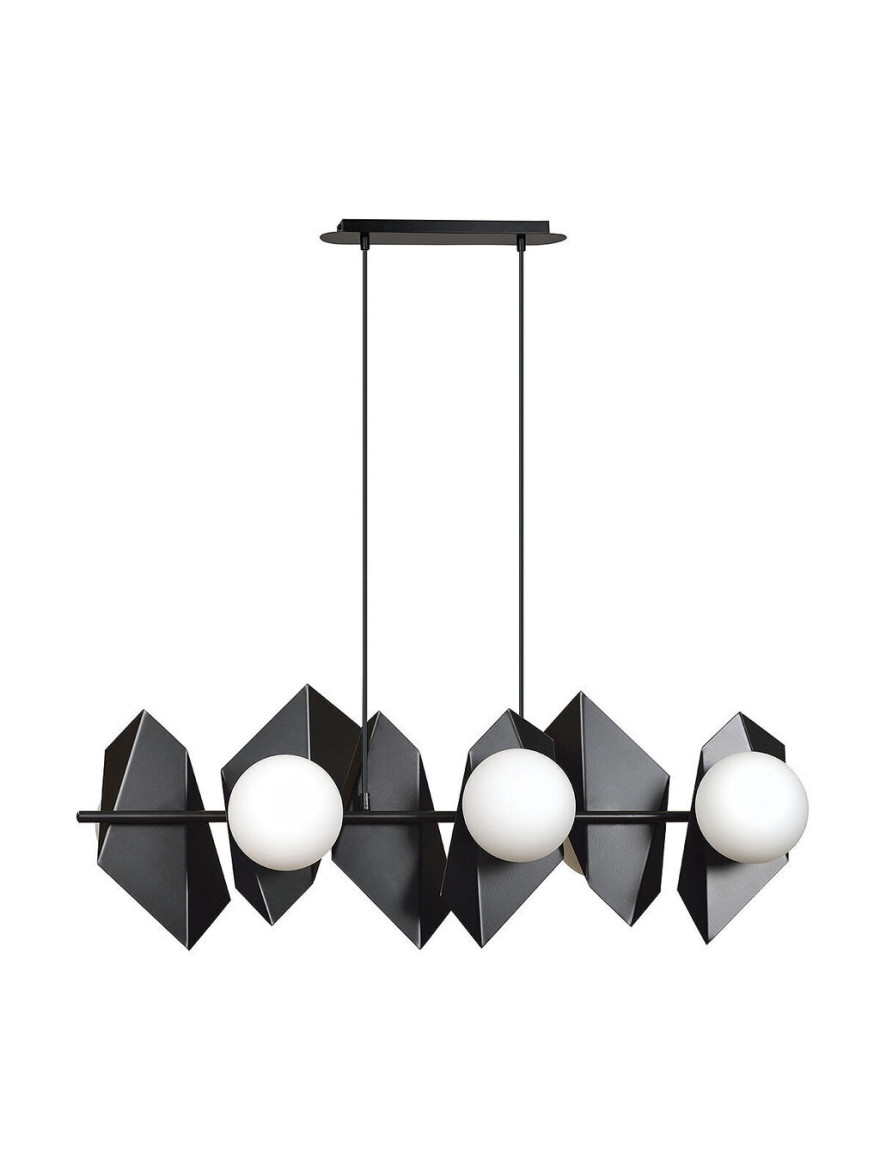 Lustră DRIFTON 6XE14 negru+opal EMIBIG