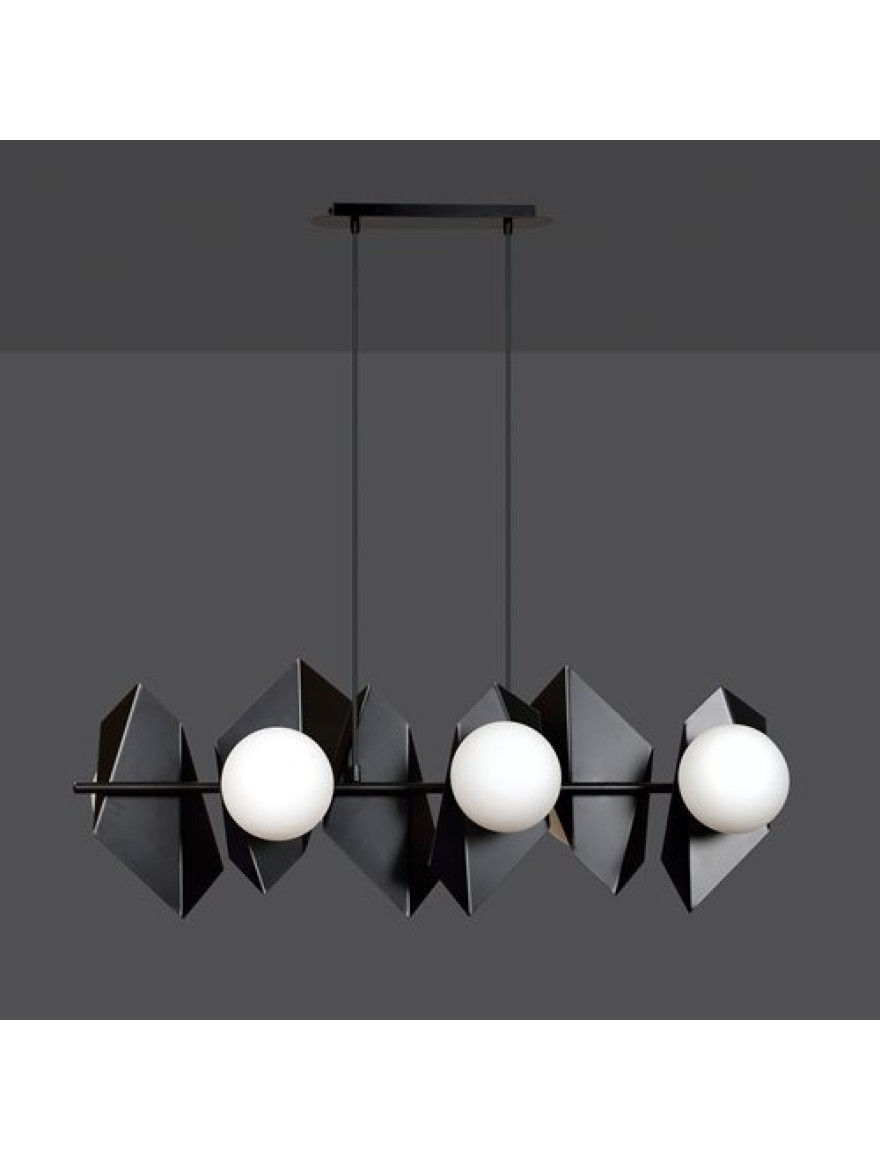 Lustră DRIFTON 6XE14 negru+opal EMIBIG