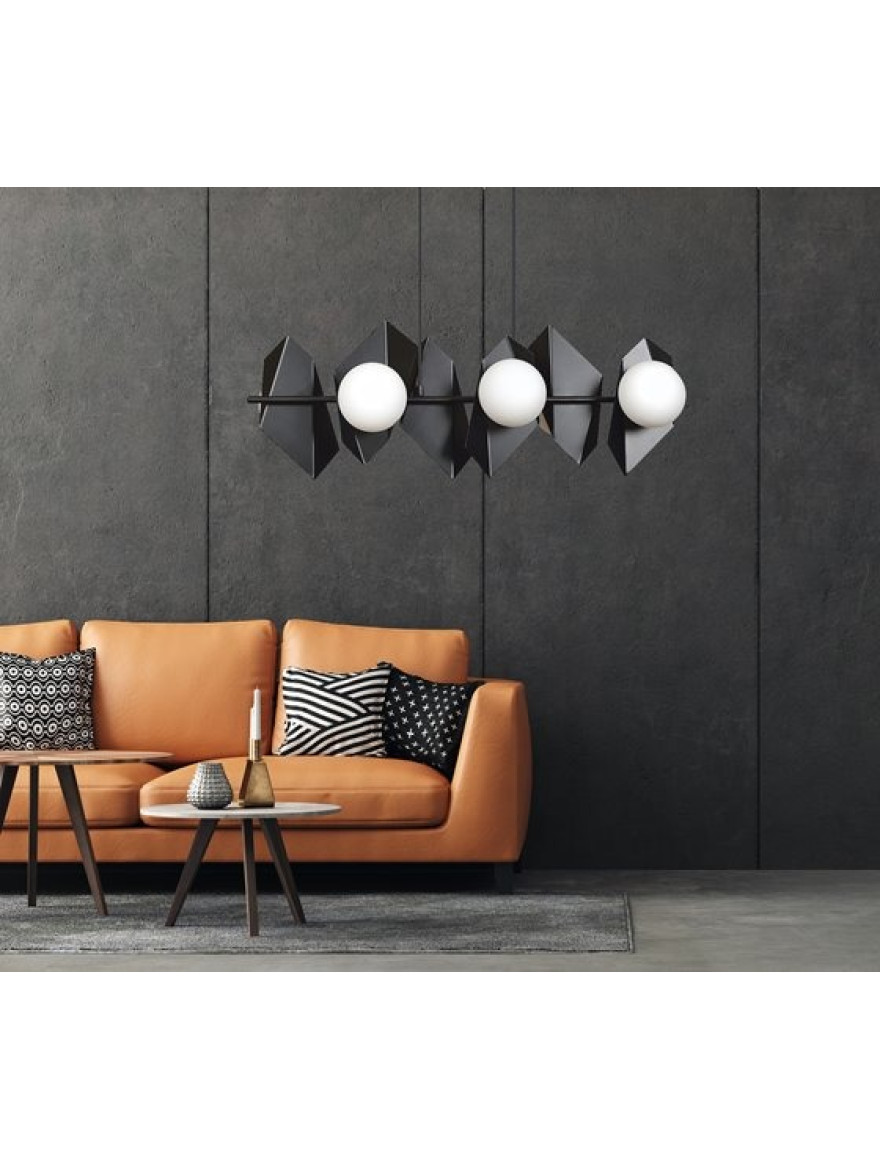 Lustră DRIFTON 6XE14 negru+opal EMIBIG