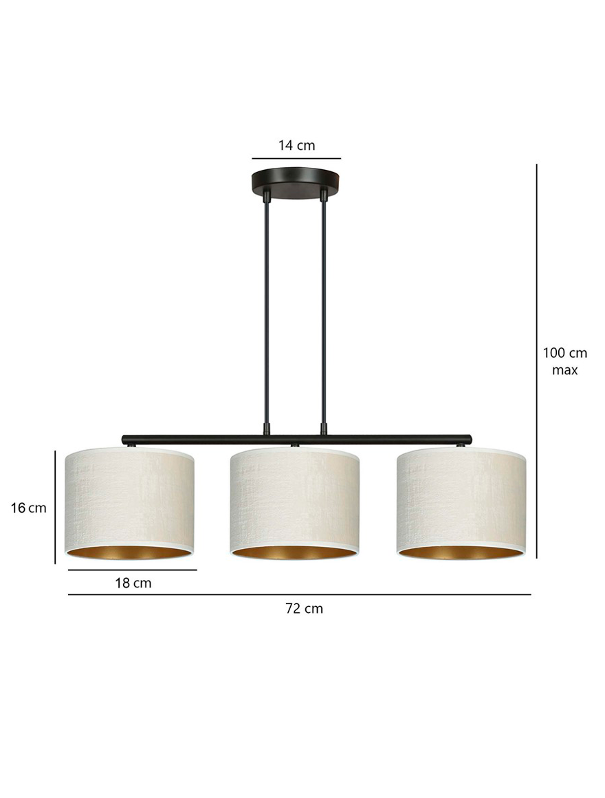 Люстра HILDE 3xE27 белый + золотой EMIBIG