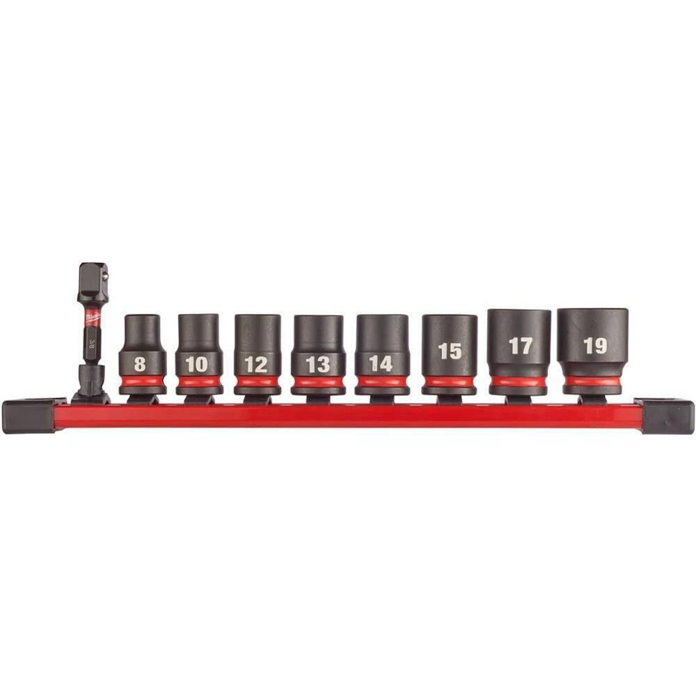 Set chei tubulare de impact scurte 3/8", 8-19mm 9buc Milwaukee 4932480454