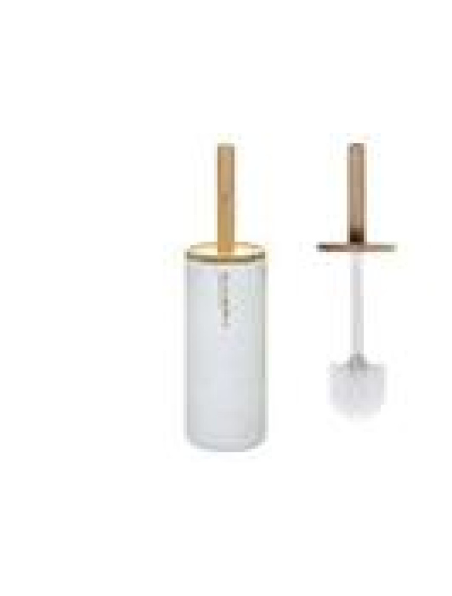 Perie WC cu suport Five Lea, 38cm, alb cu efect marmura