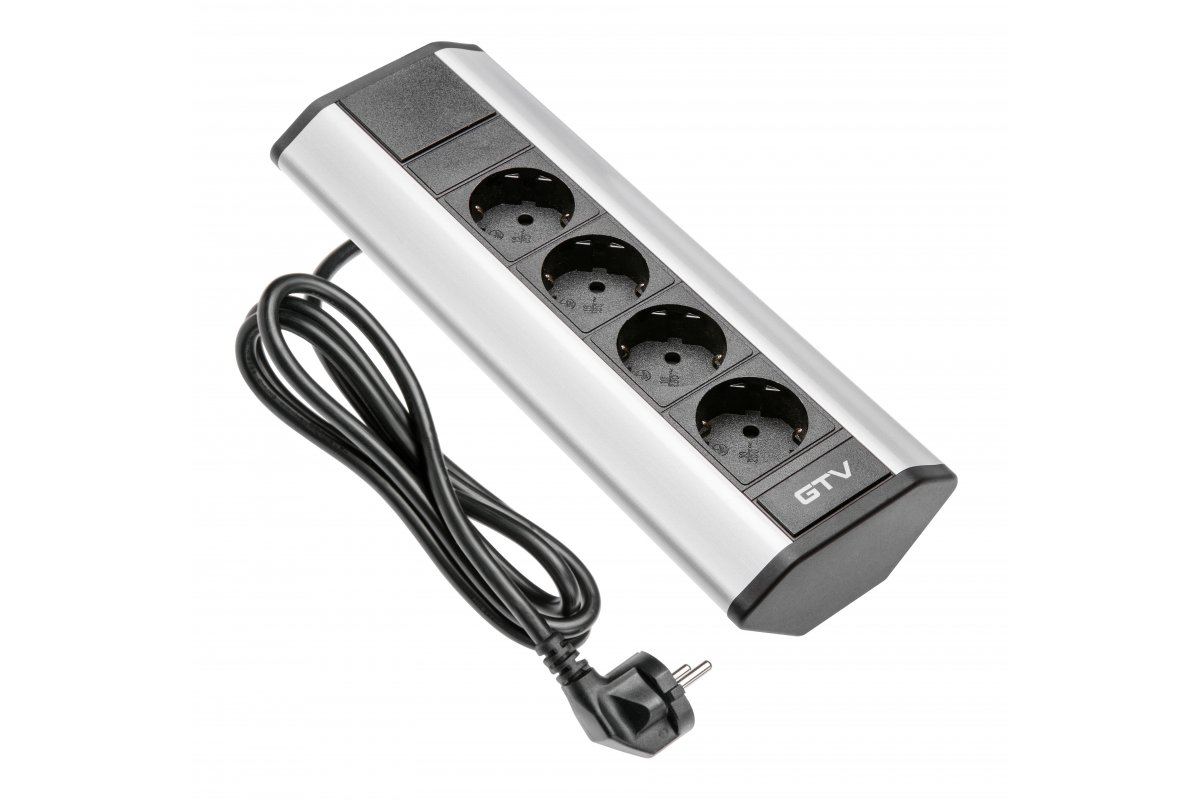 Удлинитель для офиса на 4 места, 1,5 м, серебристый AE-PBKT4S-80 SCHUCKO GTV