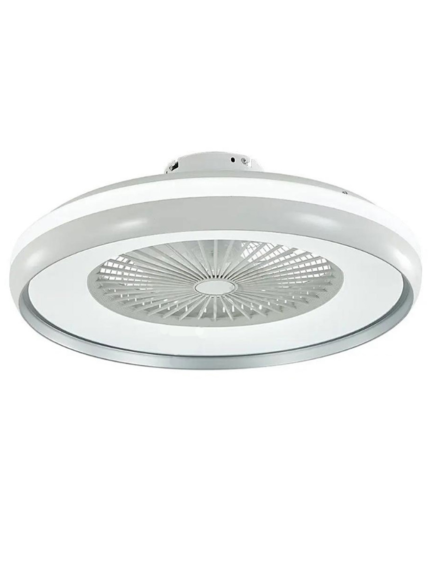 Plafonieră LED cu ventilator 45W 3000-6500K 3795lm D60x20 gri+telecomandă V-TAC