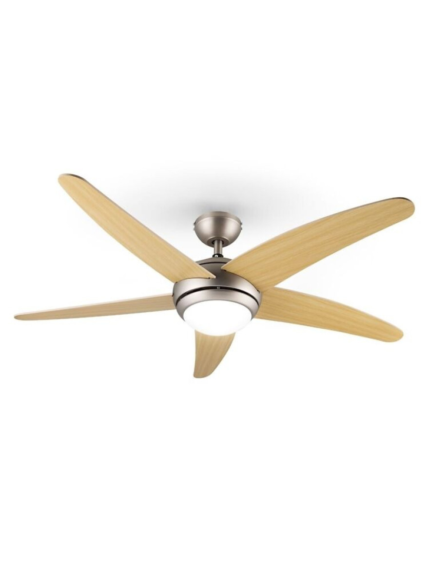 Lustra cu ventilator 60W 2xE27 190 rot/min  D132x41 5pale+telecomanda V-TAC