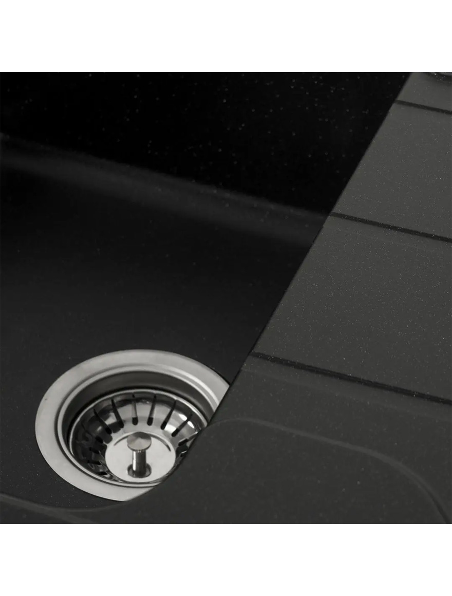 Кухонная мойка ELEPHANT искусственный камень VERONA 7850 металлик черный
