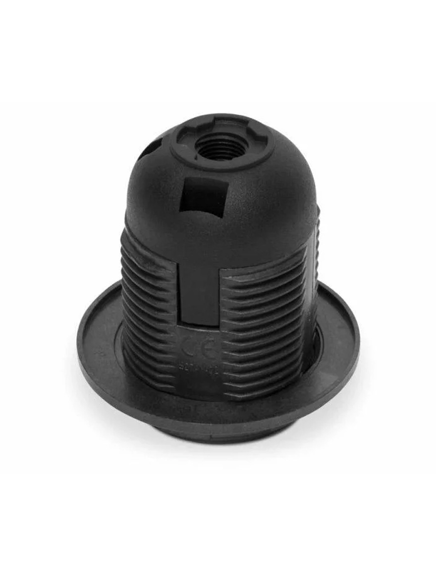 Пластиковый патрон E27 с черным кольцом, светящийся (100 шт./упаковка)