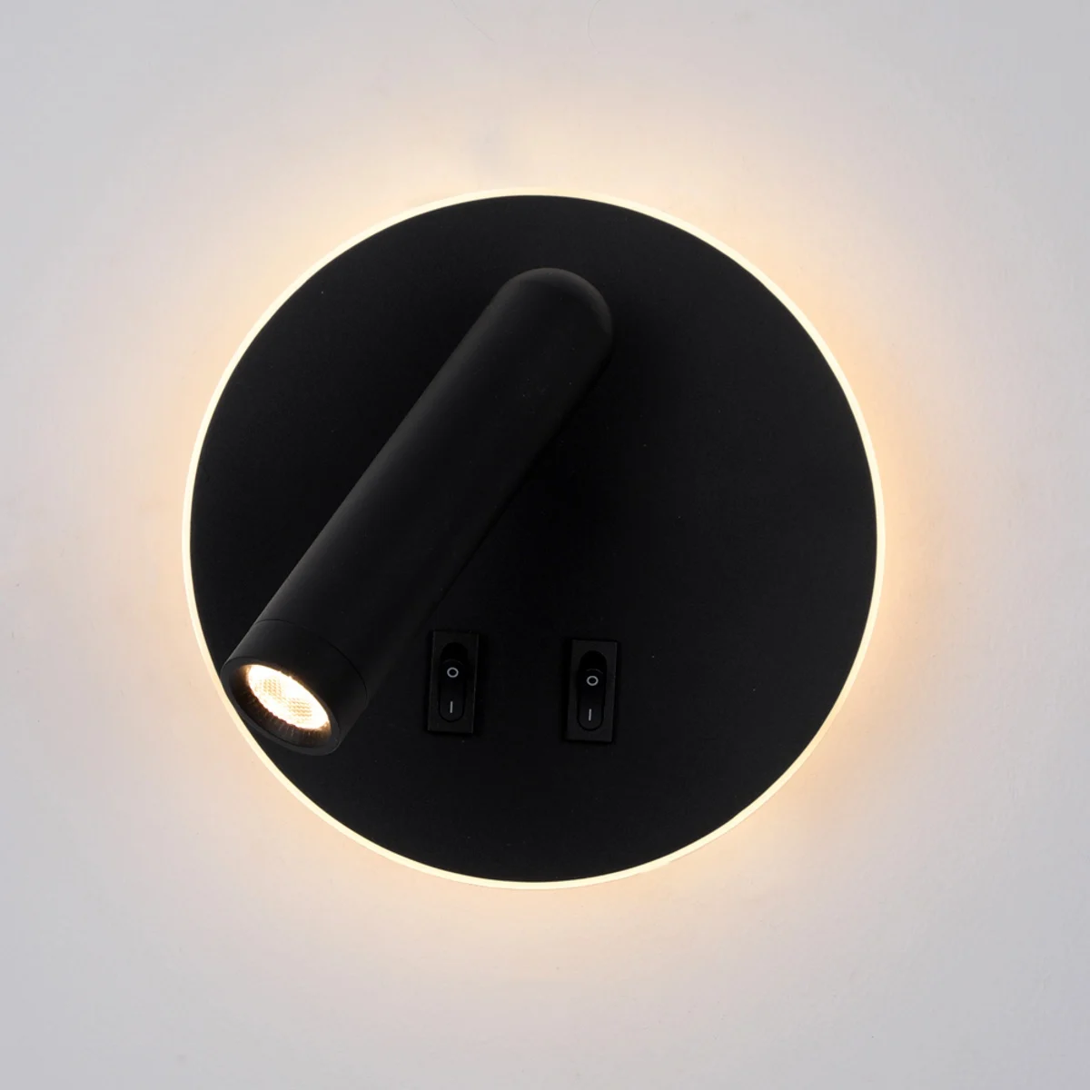 Светодиодный настенный светильник с выключателем 3W+7W 3000K IP20, черный, LUMINALED