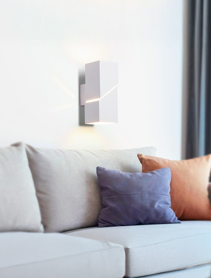 Настенный светильник 2xG9, 155×90×60 мм, IP20, белый, LUMINALED