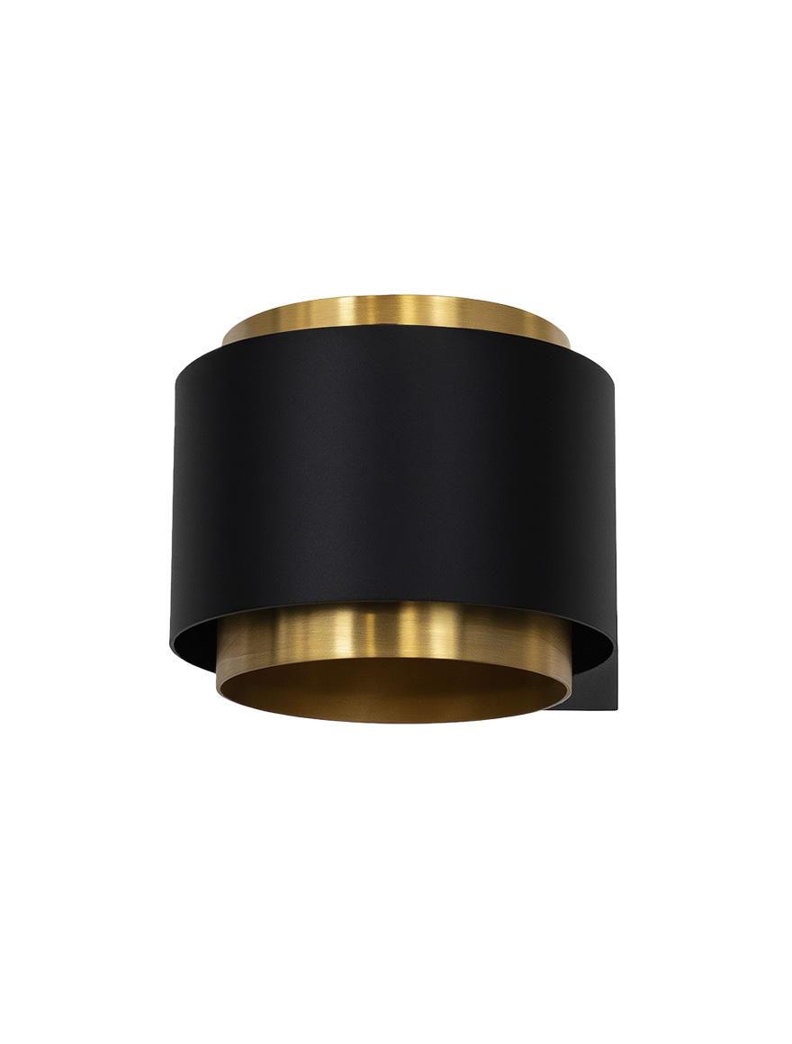 Настенный светильник 1xGX53, IP20, чёрный + золото, LUMINALED