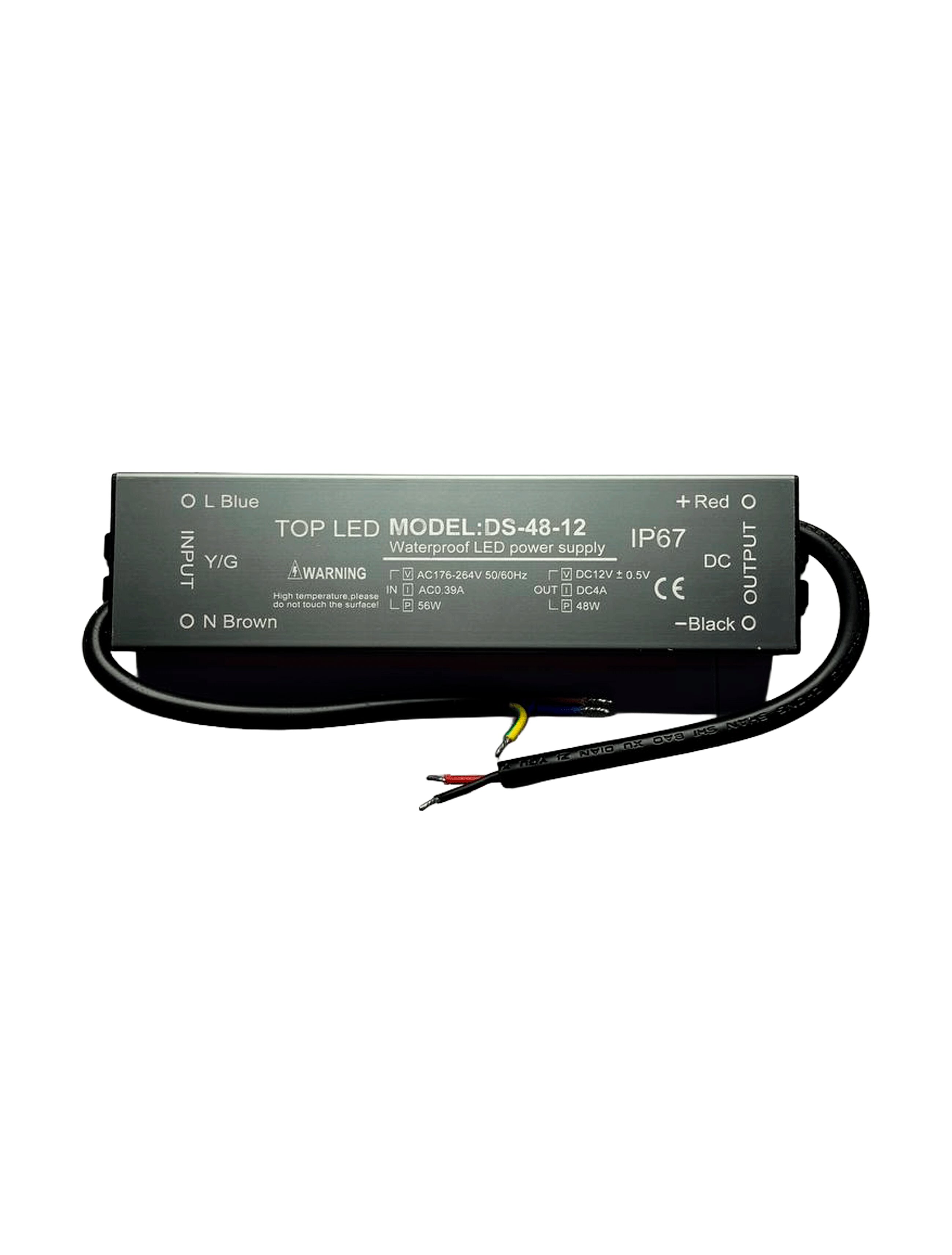 Герметичный блок питания для мебели 12V 48W 4A 100-264V IP67 TOPLED