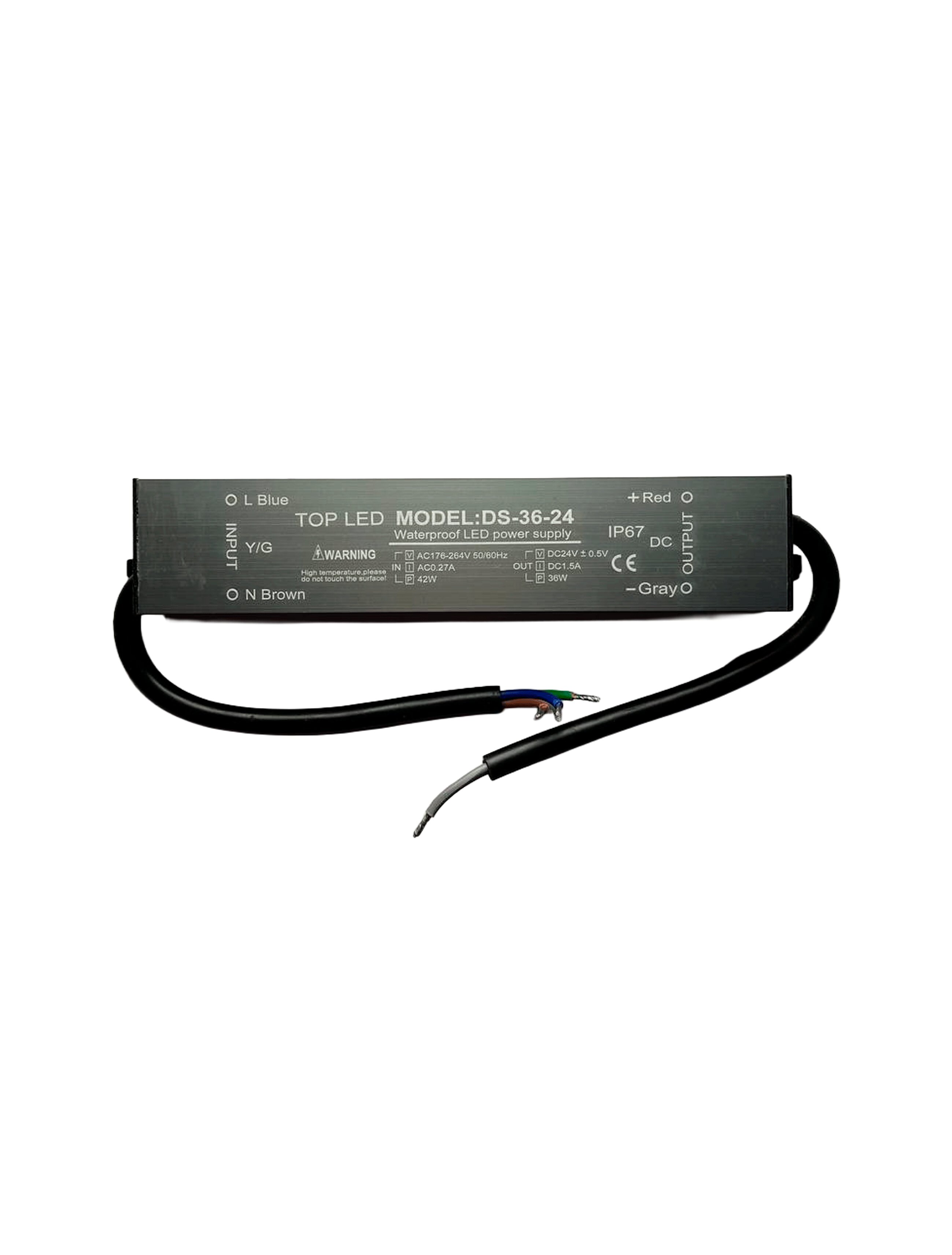 Герметичный блок питания для мебели 24V 36W 1.5A 100-264V IP67 TOPLED